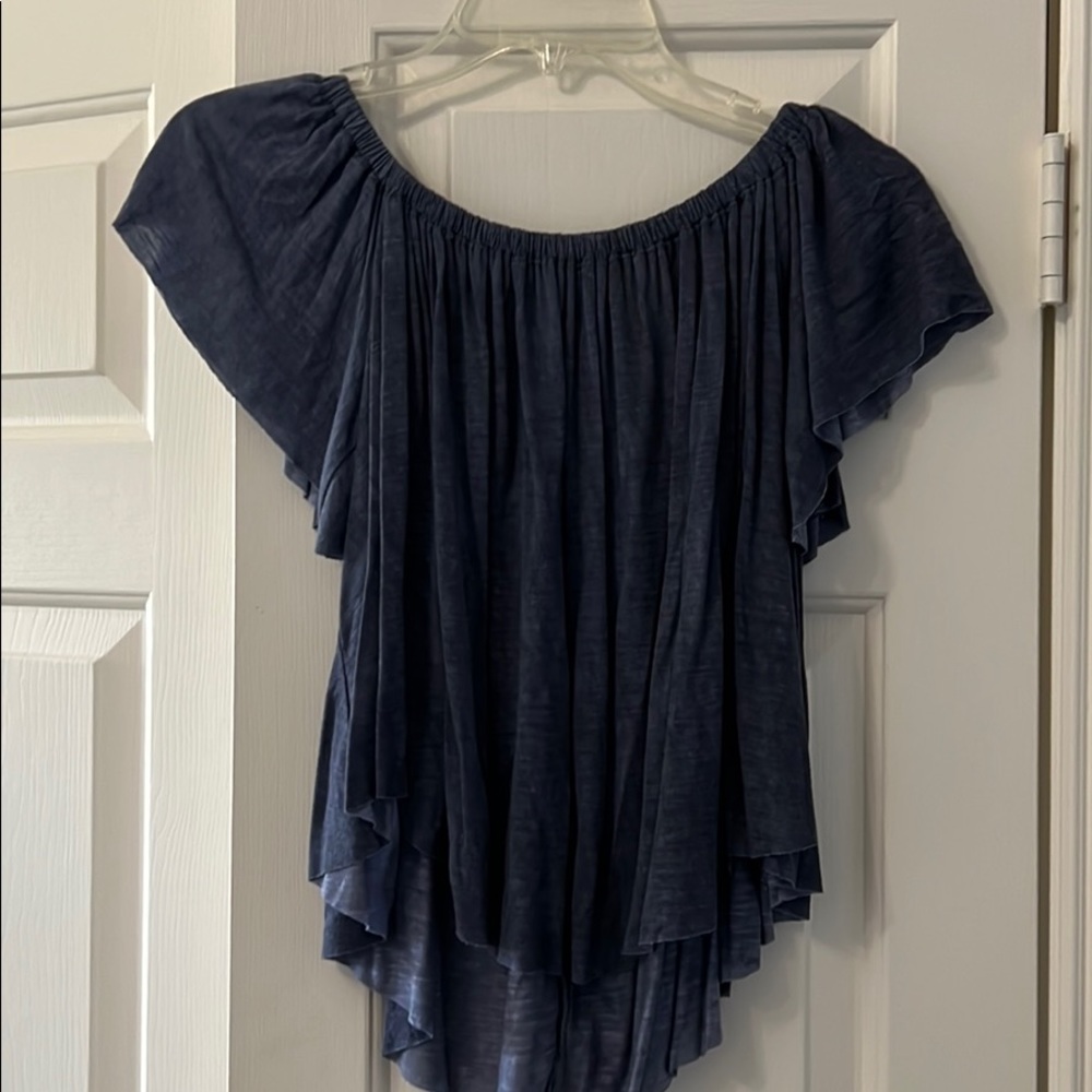 Off the shoulder navy top